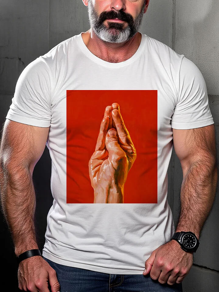 Men's Casual Silent Duck Hand Print Pride T-shirt