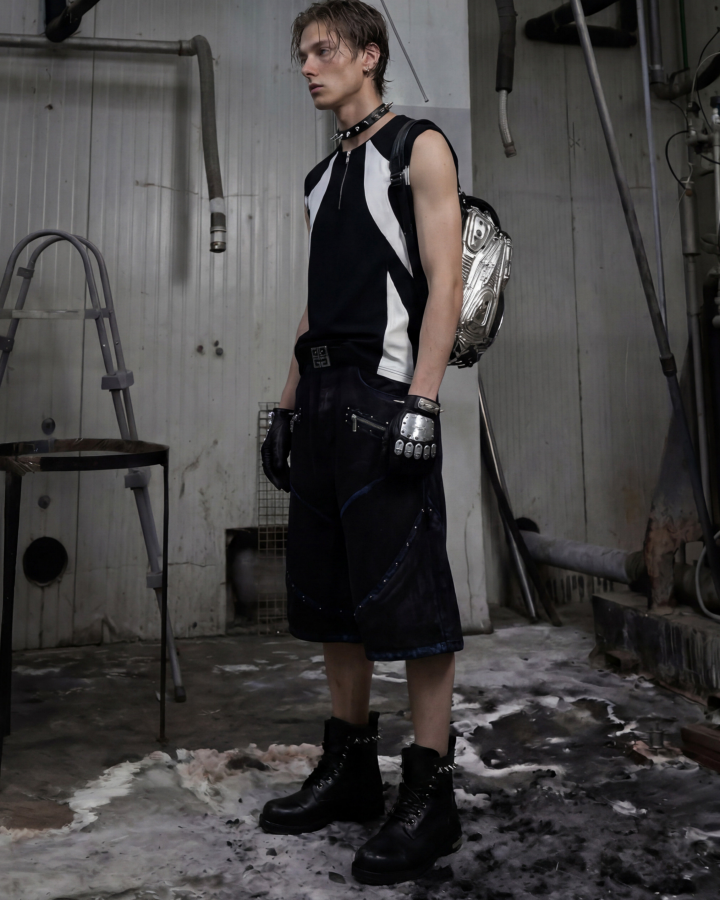 KIIKIO Sport Color-Block Half-Zip Tank Top
