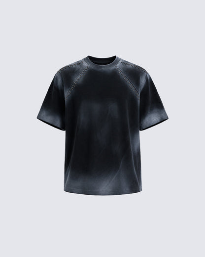 Washed Studded Short Sleeve T-Shirt