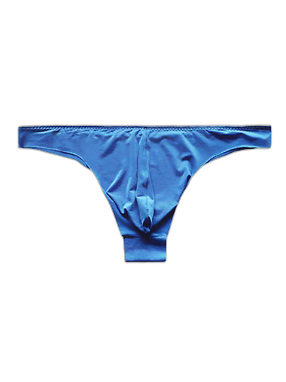 4 Pack Men's Seamless Ice Silk Sports Sexy Solid Color Thong & Strings