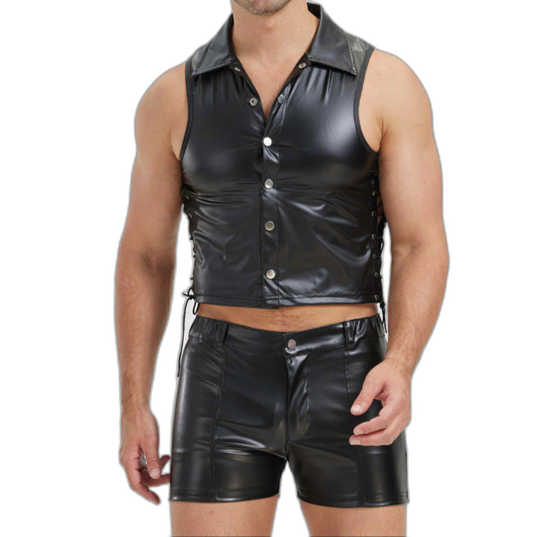 Midnight Patrol Leather Vest & Shorts