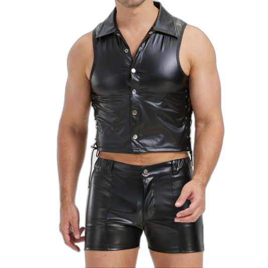 Midnight Patrol Leather Vest & Shorts