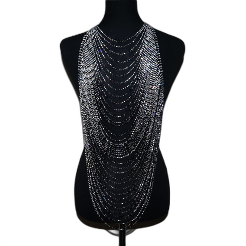 Rhinestone Drape Chain Top