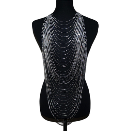 Rhinestone Drape Chain Top