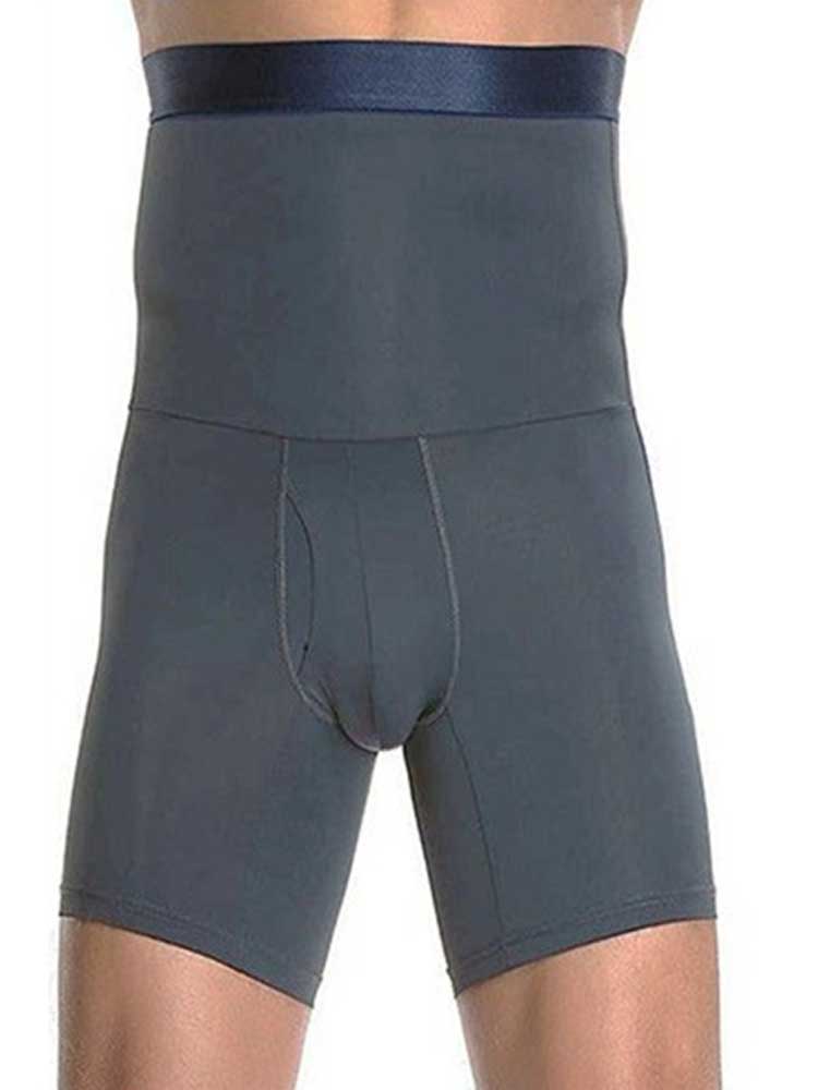 Men's Solid Color High Waist Shaping Boxer Shorts