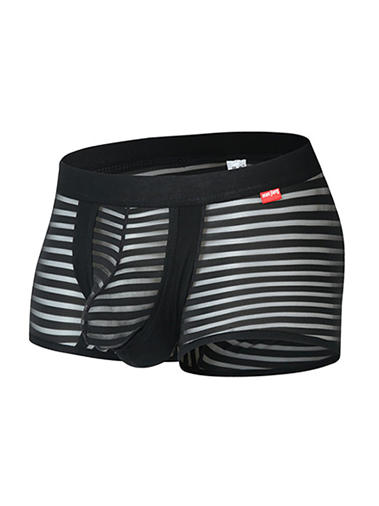 Men’s Sexy Striped Hollow Jockstrap With Separate Pouch