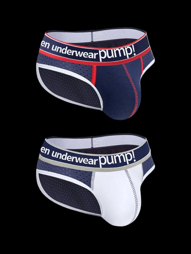 2 Pack Men's Breathable Mesh Comfortable U - convex Large Pouch Sports Briefs - The Pup Play Hub