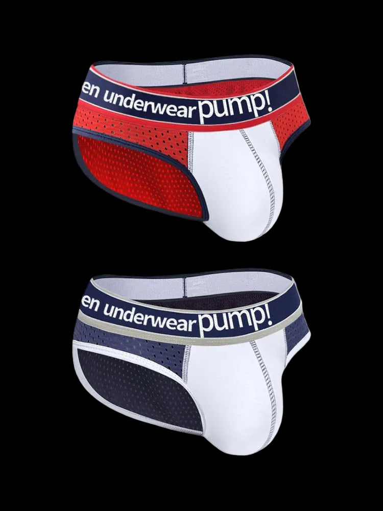 2 Pack Men's Breathable Mesh Comfortable U - convex Large Pouch Sports Briefs - The Pup Play Hub