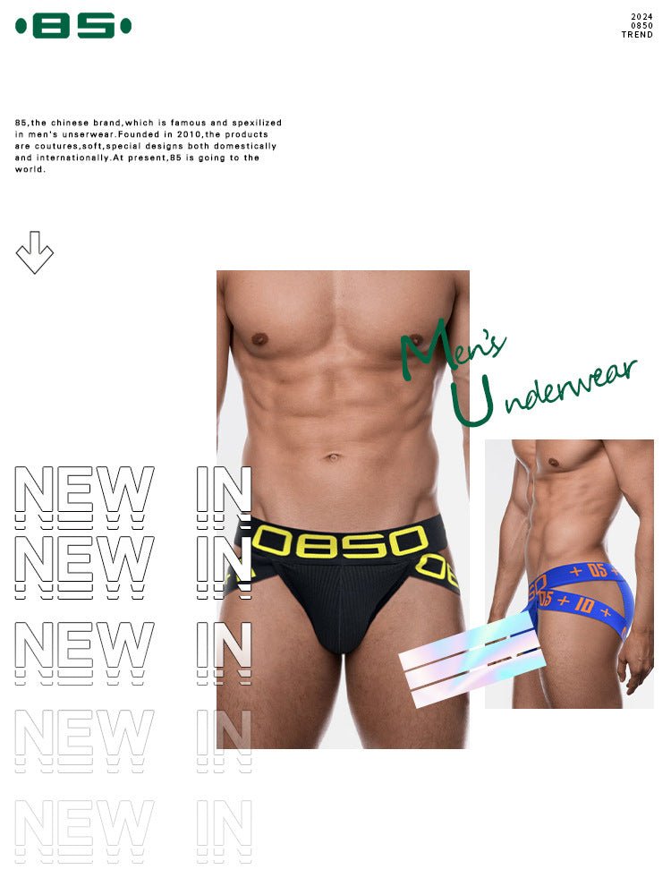 2 Pack Men's Breathable Personalized Low - Rise High - Elastic Briefs - The Pup Play Hub