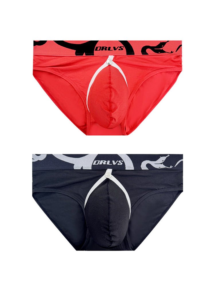 2 Pack Men's Detachable Pouch Open - Crotch Breathable Modal Soft Briefs - The Pup Play Hub