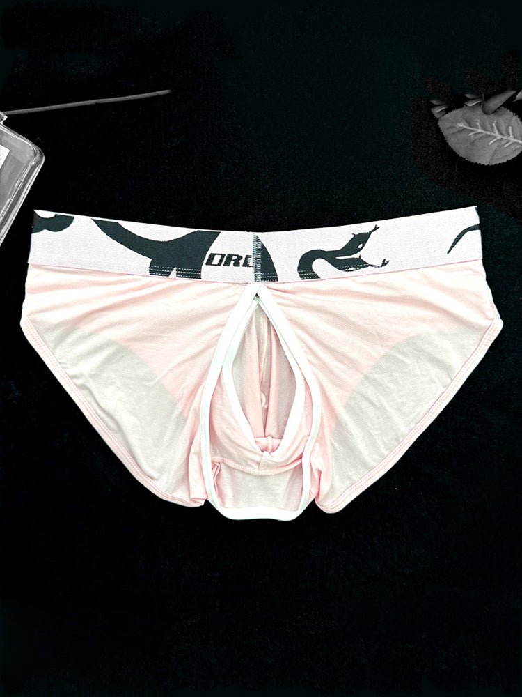 2 Pack Men's Detachable Pouch Open - Crotch Breathable Modal Soft Briefs - The Pup Play Hub