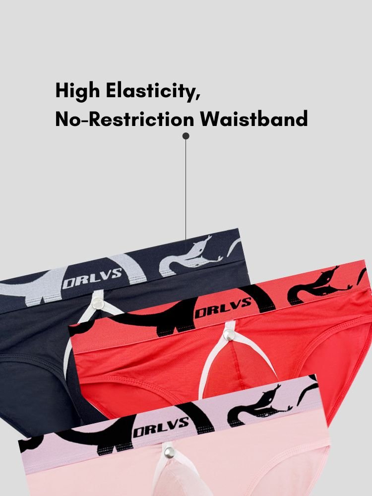 2 Pack Men's Detachable Pouch Open - Crotch Breathable Modal Soft Briefs - The Pup Play Hub