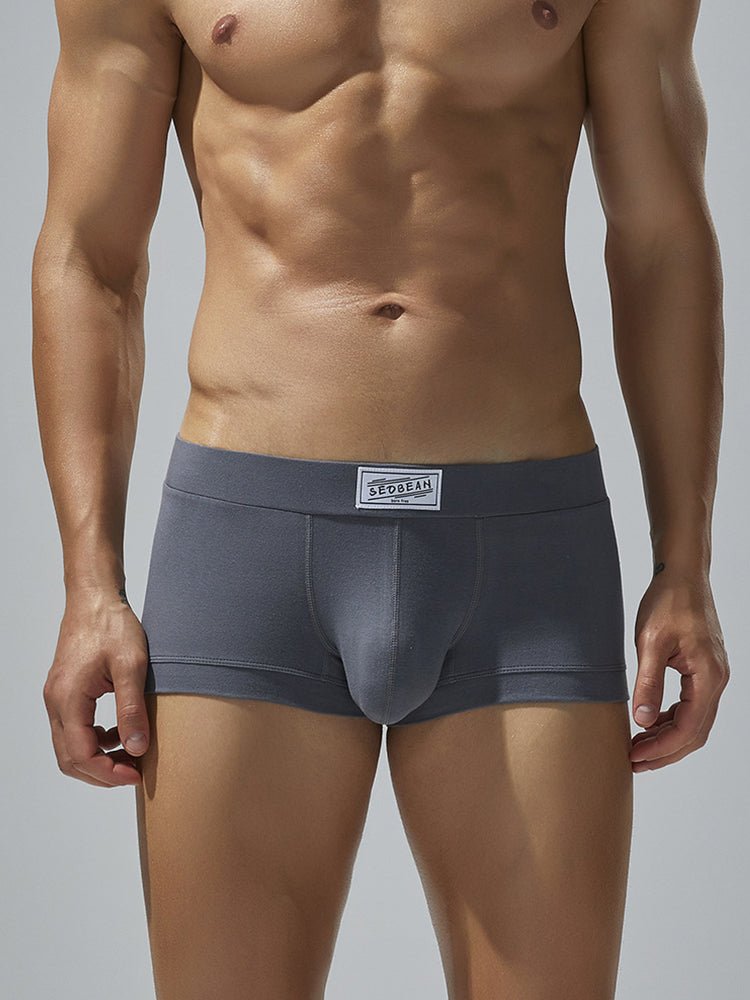 2 Pack Men's Low - Rise Solid Breathable Cotton Trunks - The Pup Play Hub