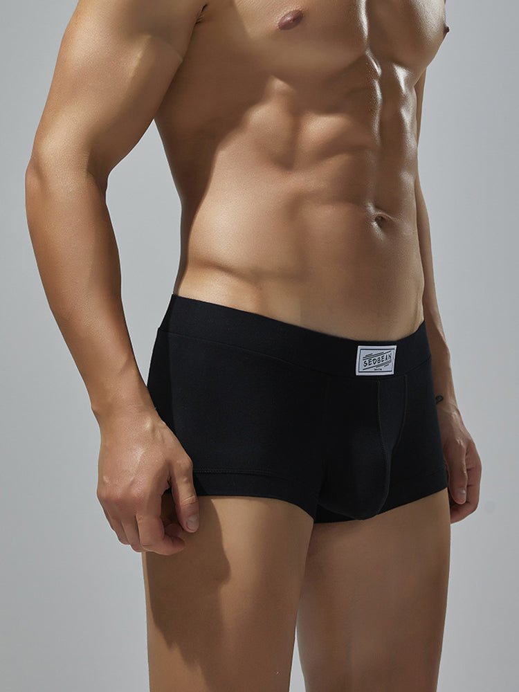 2 Pack Men's Low - Rise Solid Breathable Cotton Trunks - The Pup Play Hub