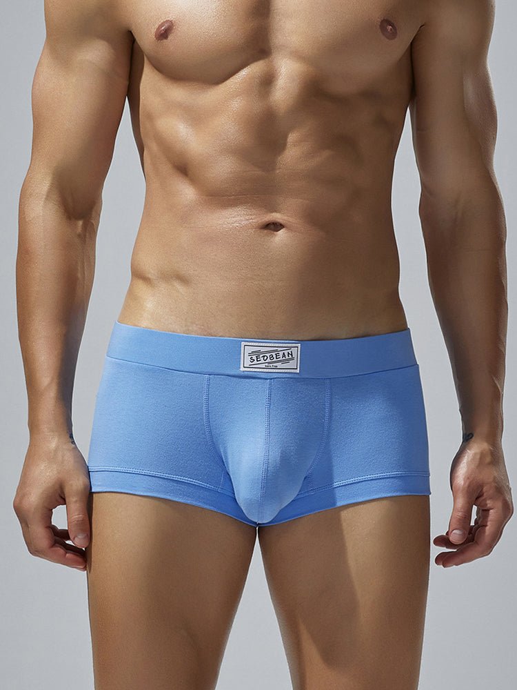 2 Pack Men's Low - Rise Solid Breathable Cotton Trunks - The Pup Play Hub