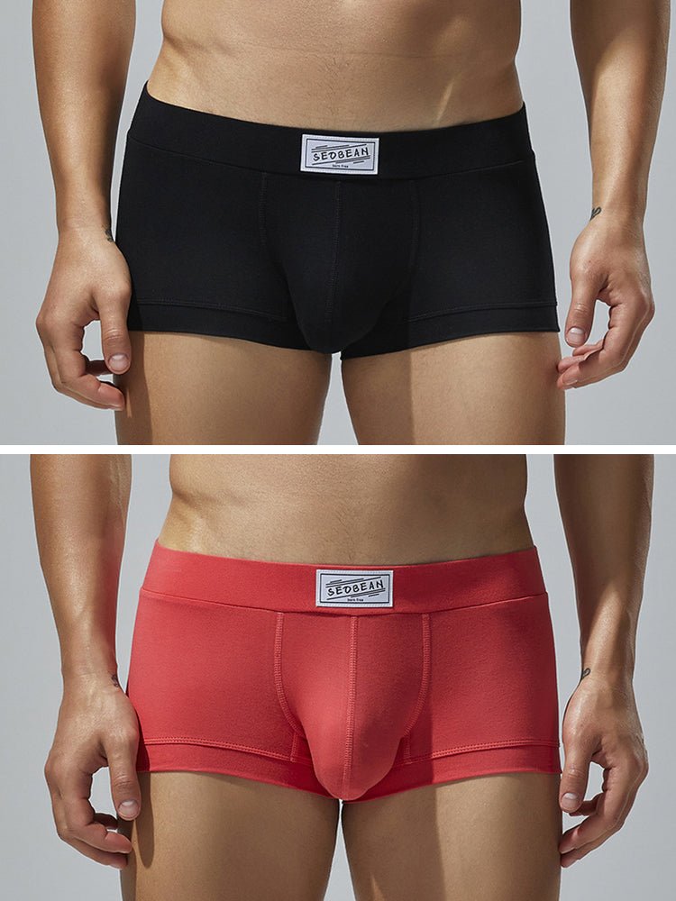 2 Pack Men's Low - Rise Solid Breathable Cotton Trunks - The Pup Play Hub