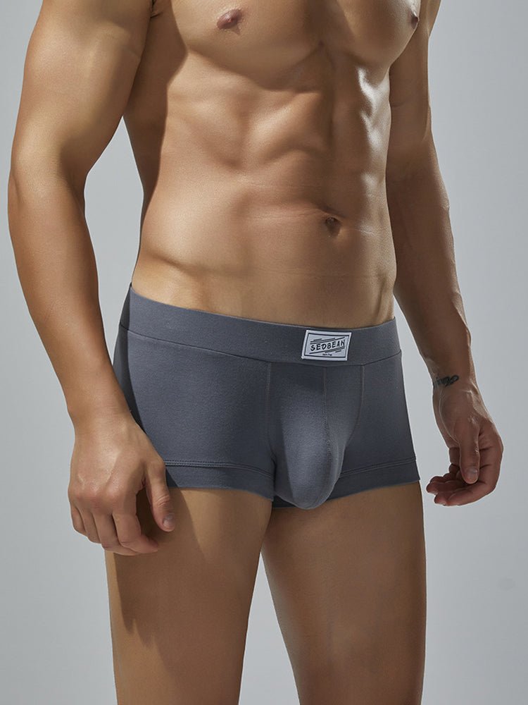 2 Pack Men's Low - Rise Solid Breathable Cotton Trunks - The Pup Play Hub