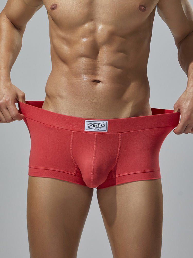 2 Pack Men's Low - Rise Solid Breathable Cotton Trunks - The Pup Play Hub