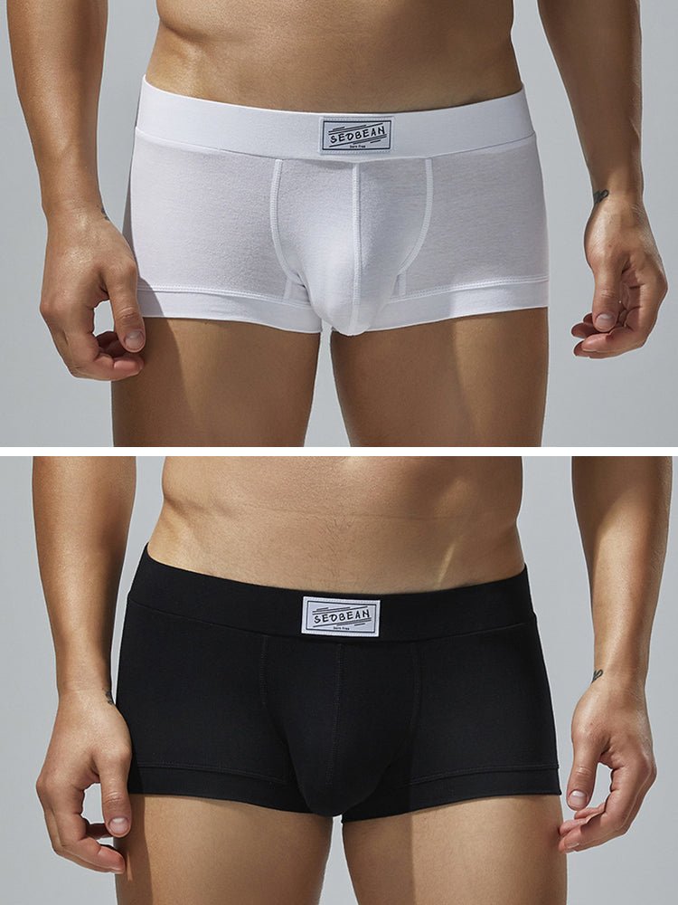 2 Pack Men's Low - Rise Solid Breathable Cotton Trunks - The Pup Play Hub