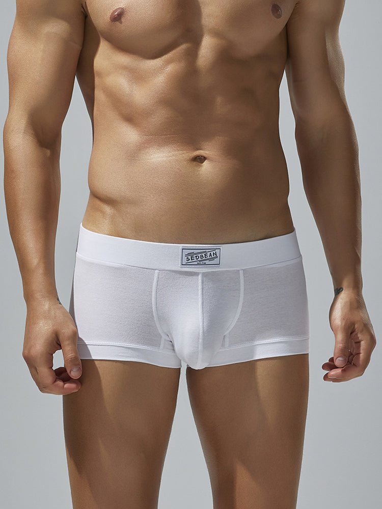 2 Pack Men's Low - Rise Solid Breathable Cotton Trunks - The Pup Play Hub