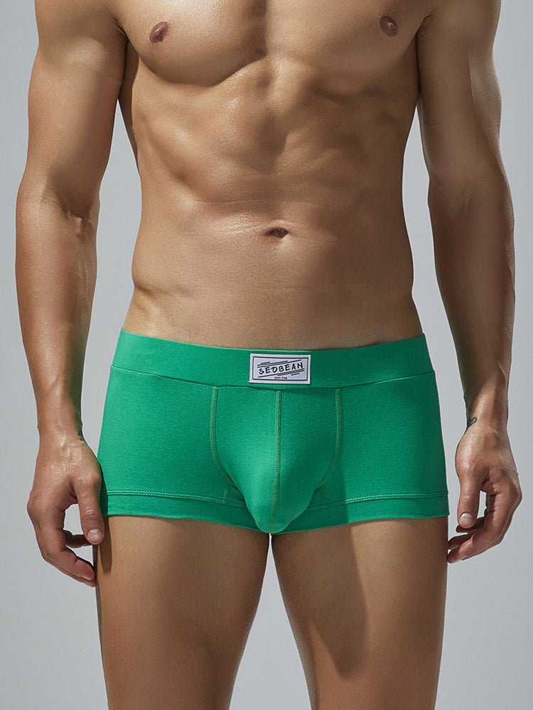 2 Pack Men's Low - Rise Solid Breathable Cotton Trunks - The Pup Play Hub