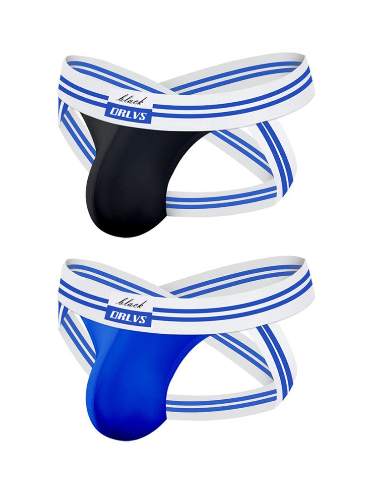 2 Pack Men's Sexy Low - Rise Breathable Trendy Design Lightweight Jockstrap - The Pup Play Hub