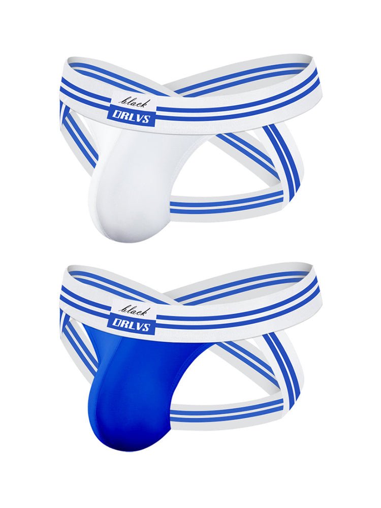2 Pack Men's Sexy Low - Rise Breathable Trendy Design Lightweight Jockstrap - The Pup Play Hub