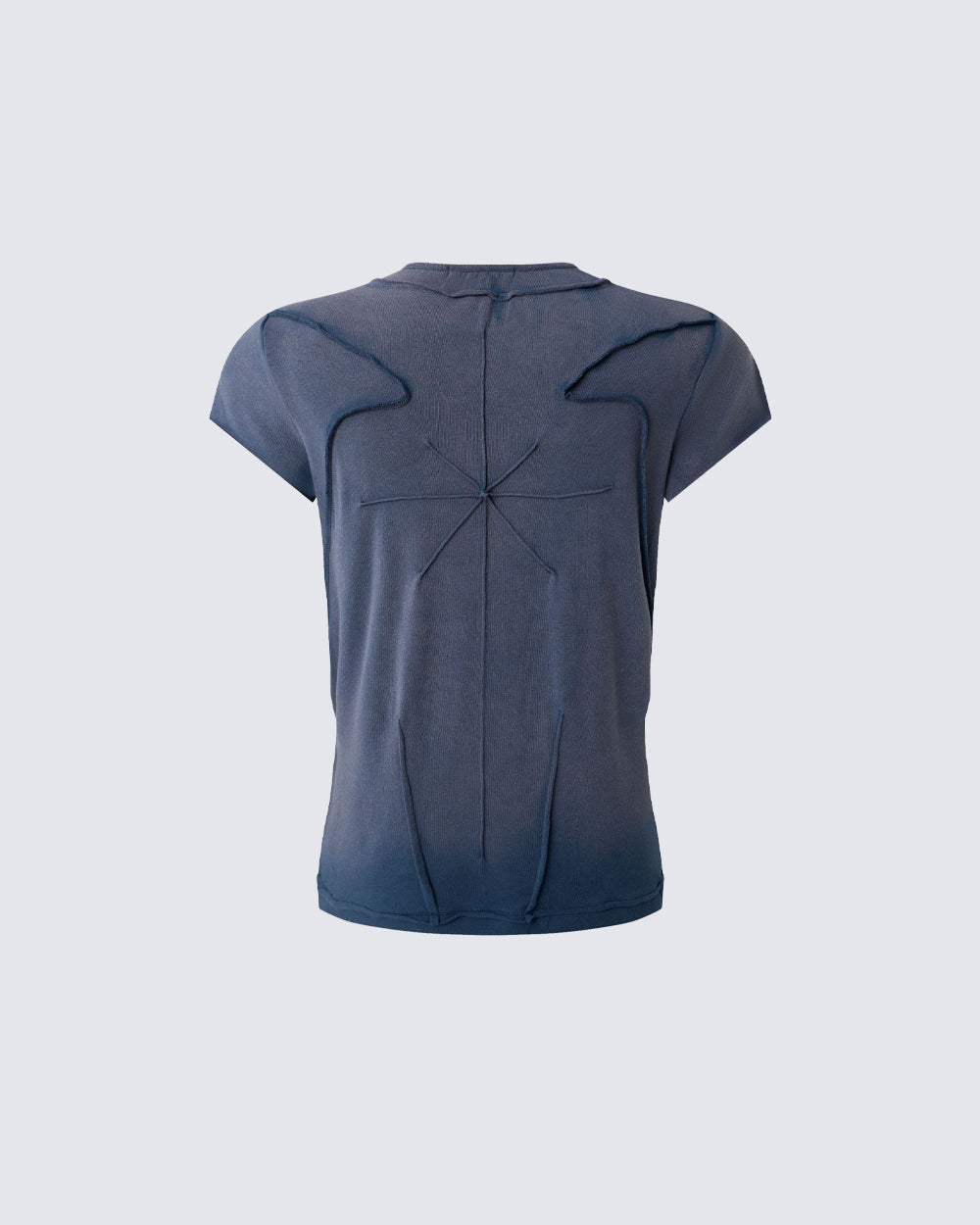 Distressed Casual Pleated Short-Sleeved T-Shirt