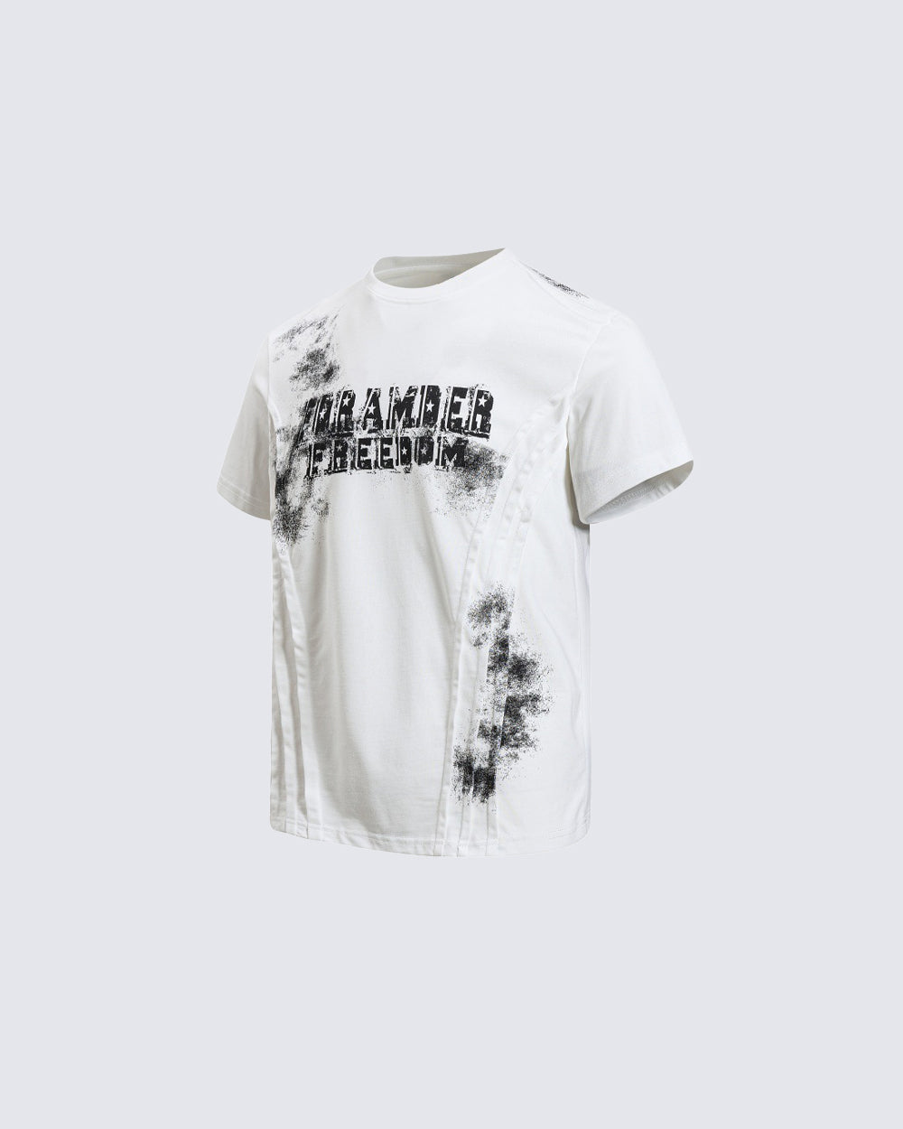 KIIKIO Dark Street Crinkle Spliced Distressed Graphic Tee