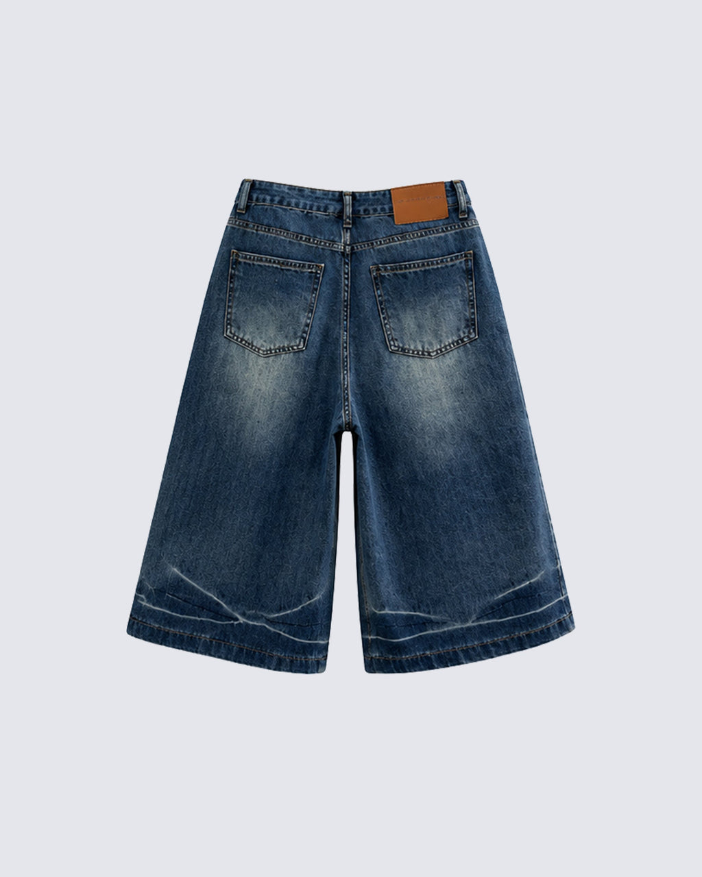 KIIKIO Retro Asymmetrical Pocket Denim Straight Shorts