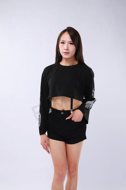 Dragon Print Crop-Top