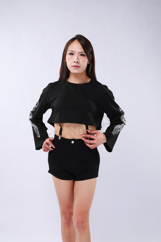 Dragon Print Crop-Top