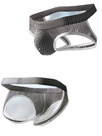 3 Pack Men's Breathable Mesh Ice Silk Sexy Stretch Fit Jockstrap