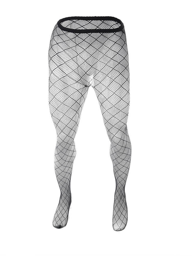 Men's Sexy Jacquard Sheer Mesh Fishnet Stockings