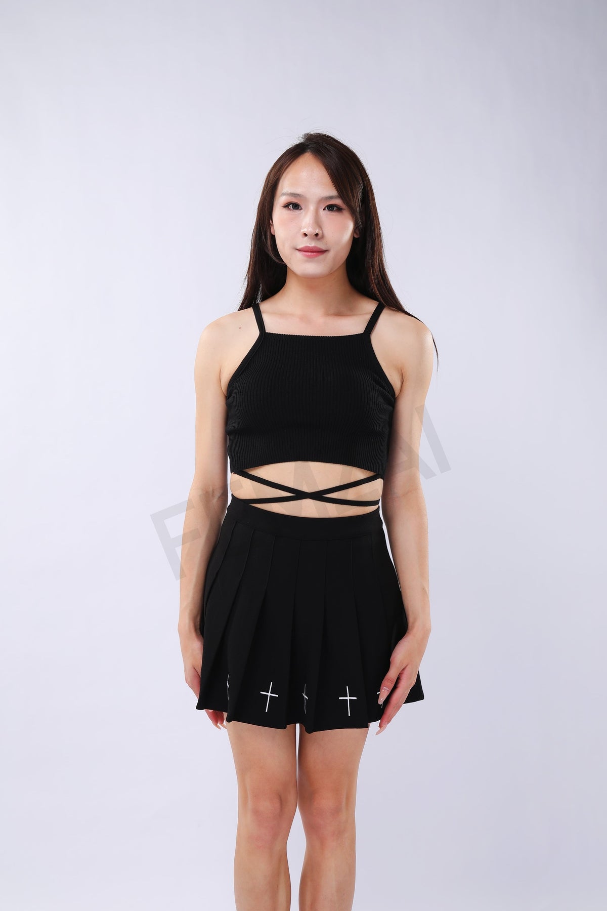 Pleated Cross Skirt