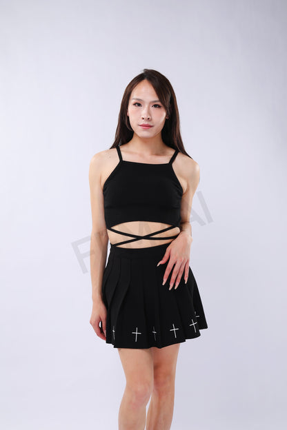 Pleated Cross Skirt