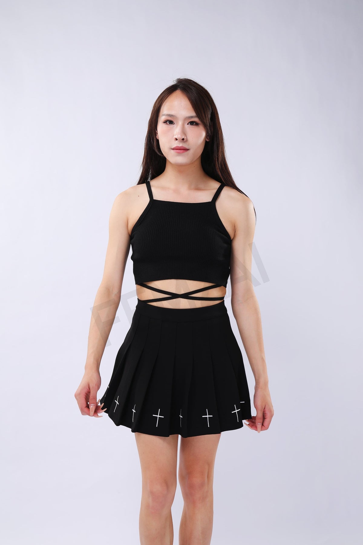 Pleated Cross Skirt