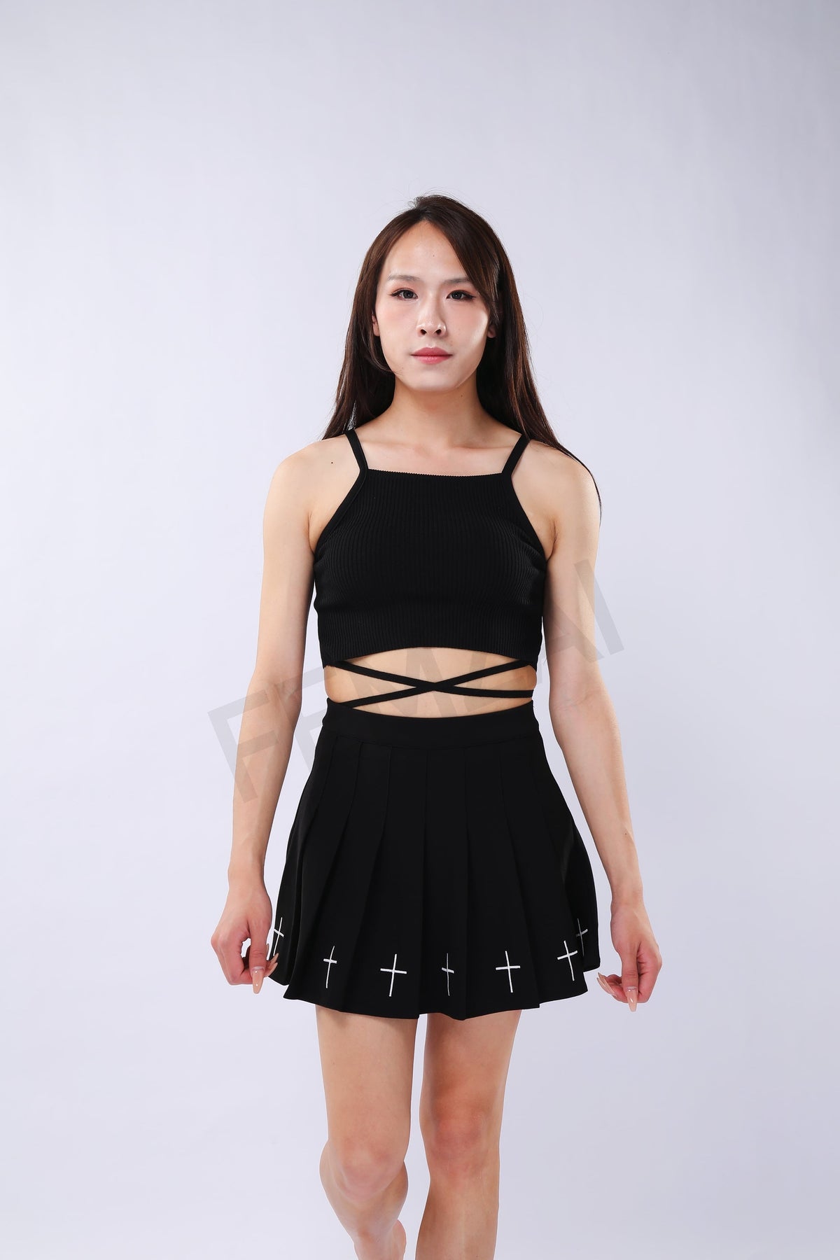 Pleated Cross Skirt