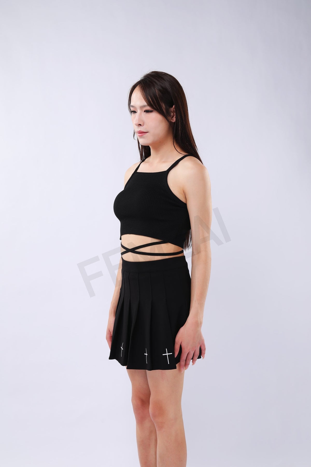 Pleated Cross Skirt