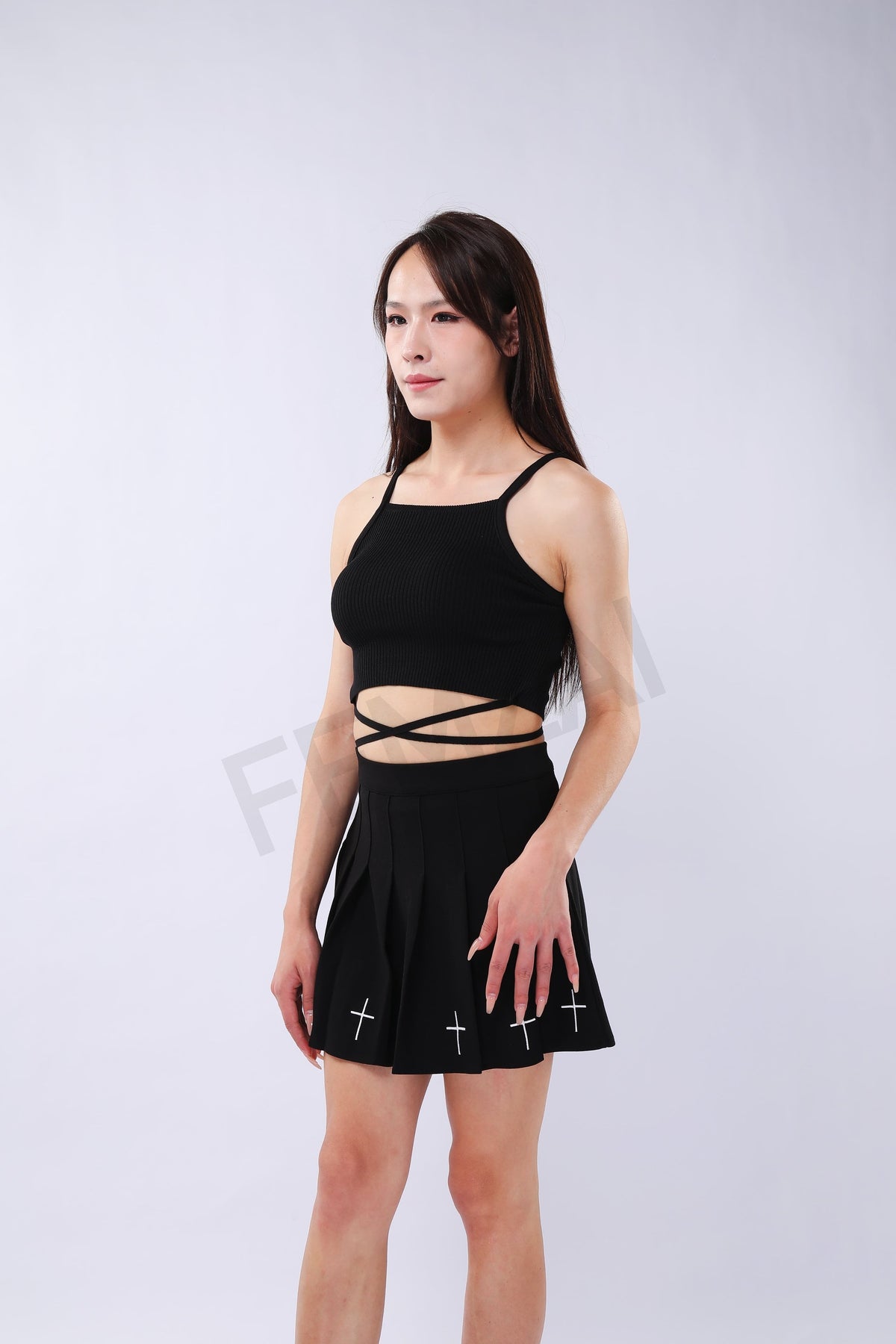 Pleated Cross Skirt