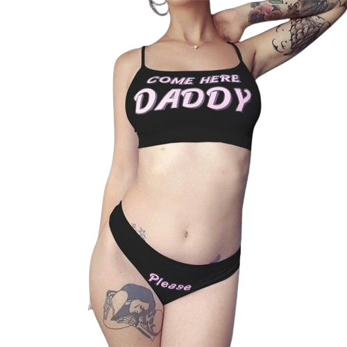 'Come Here Daddy' Vest Tops + Panties Set