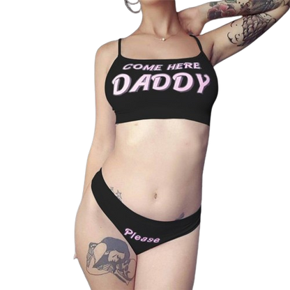 'Come Here Daddy' Vest Tops + Panties Set