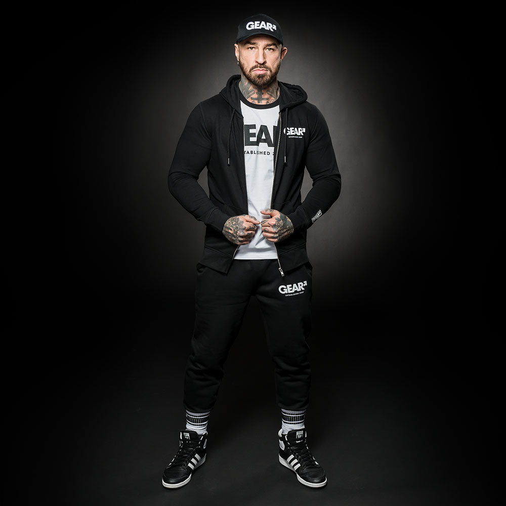 LEADER ZIP HOODIE BLK/WHT