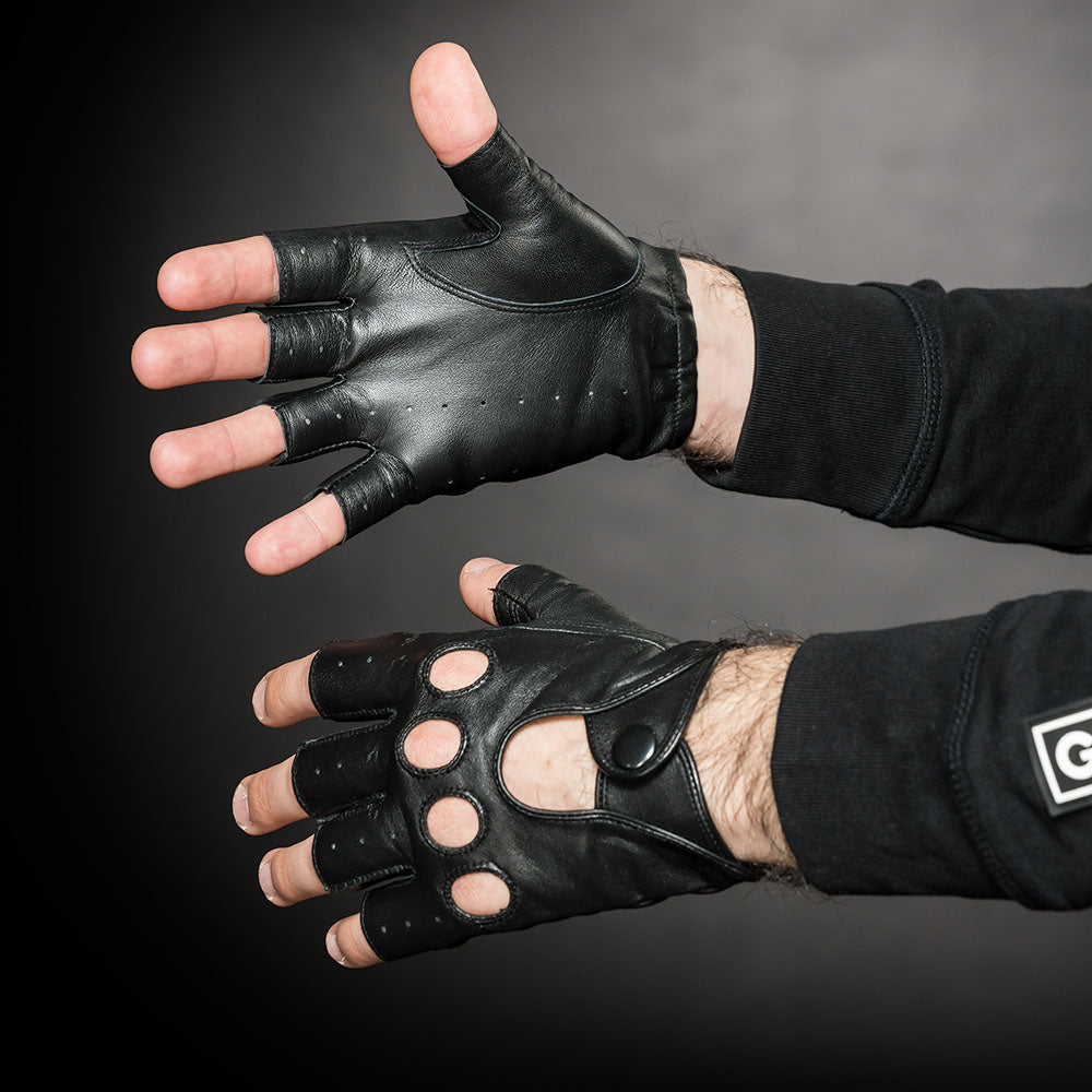 FINGERLESS LEATHER GLOVES