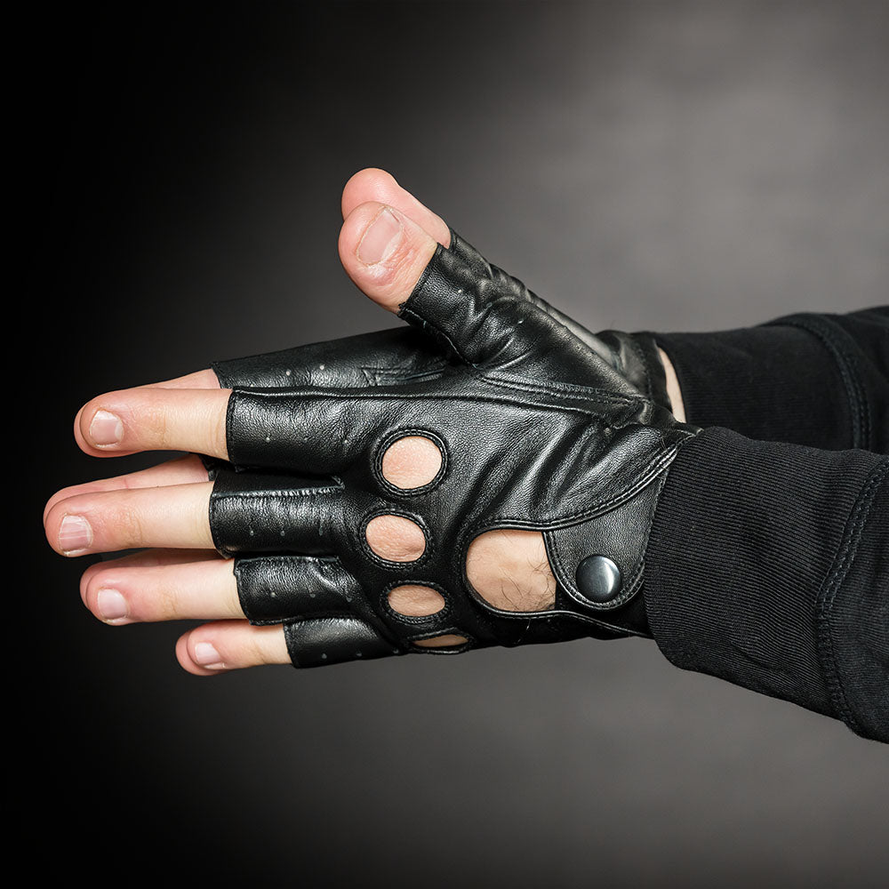 FINGERLESS LEATHER GLOVES