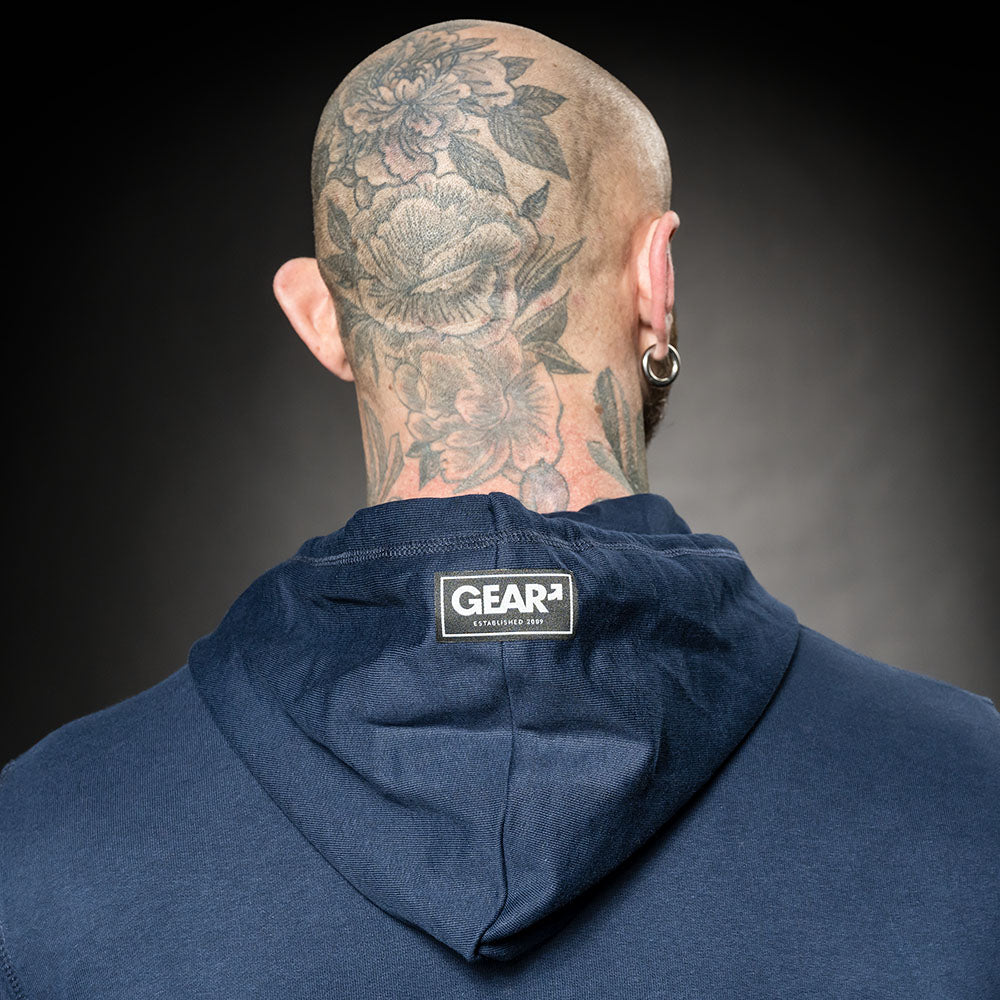 LEADER ZIP HOODIE NAVY/WHT