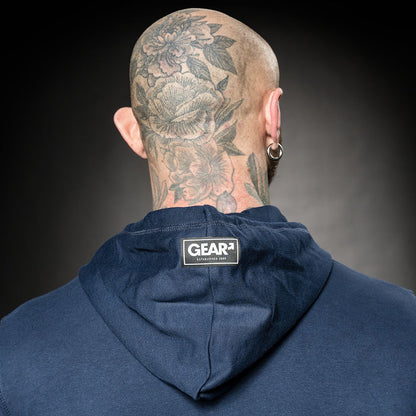 LEADER ZIP HOODIE NAVY/WHT