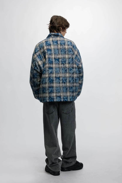 American Streetwear Hip-Hop Plaid Hoodie Jacket – Removable Hood, Cotton Lined