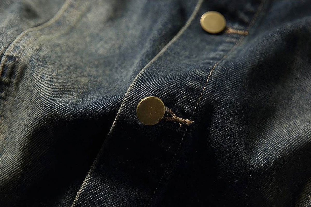 Fall_Winter Unisex Vintage Denim Jacket – Loose Fit, Washed & Distressed