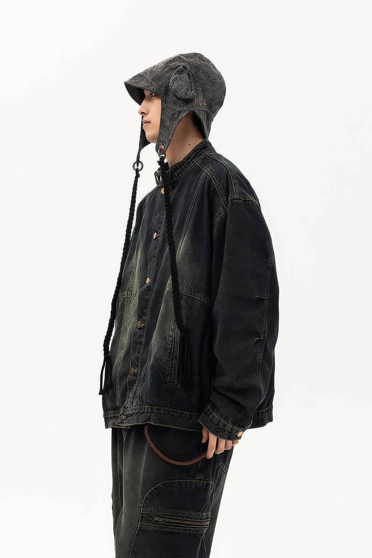Fall_Winter Unisex Vintage Denim Jacket – Loose Fit, Washed & Distressed